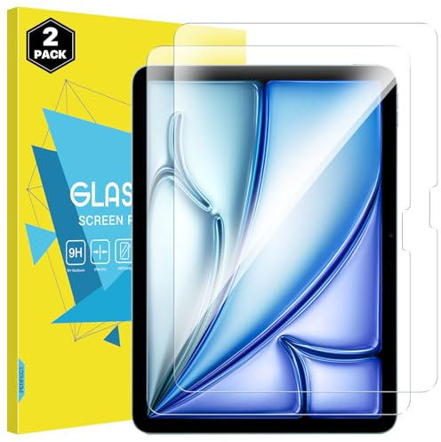MoKo Schutzfolie Kompatibel mit iPad Air 11 Zoll M3 2025/M2 2024 (7./6. Generation), 2 Stück 9H Härte Dünn Glasfolie Displayschutzfolie, Gehärtet Glas HD kratzfest runder Rand, Transparent