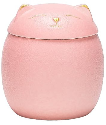 siduytin Keramikkanister mit großem Fassungsvermögen, niedlich für eine breite Anwendung. Keramik Teedosen in Katzenform, Keramik Teedosen, Vorratsdosen in Katzenform, Rosa, 150 ml