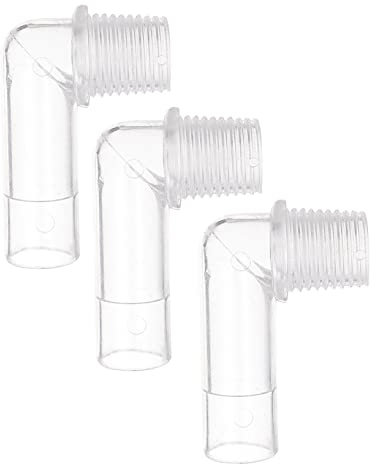CIYODO 3 Stück Aquarienschlauchverbinder 90-Grad Wasseradapter aus PC Weiß für Aquariumleitungen und Luftschlauchverbindungen