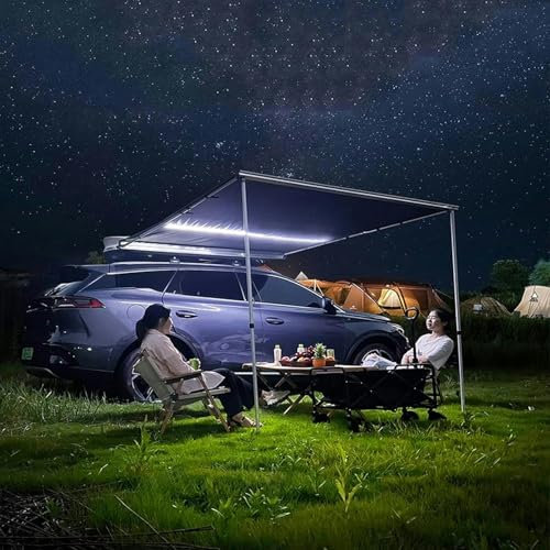 Auto-Markise mit LED-Licht, einziehbare Camping-Markise, Markise für LKW, Van, SUV