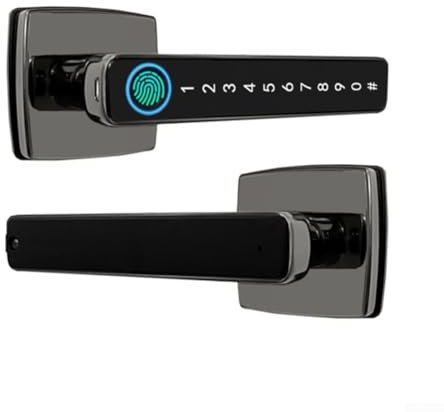 Zilimontt Electronic Smart Lock with Triple Unlocking Options Fingerprint,Password,Key Fingerprint Internal Door Lock,Biometric Smart Door Handle,Backup Keys