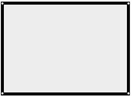 Projector Screen Portable Non-Crease White Projector Curtain Projection Screen with Adhesive and Hooks Projection Screens (Size : 60 inch)