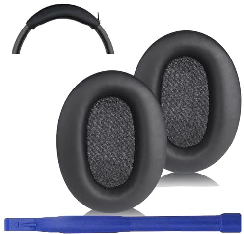 Adhiper WH-CH710N Replacement Earpads Cushions Headband Pad for Sony WH-CH700N, WH-CH710N, WH-CH720N Headphone, Protein Leather Headphone Ear Pads, Silicone Headband Protector(Black)