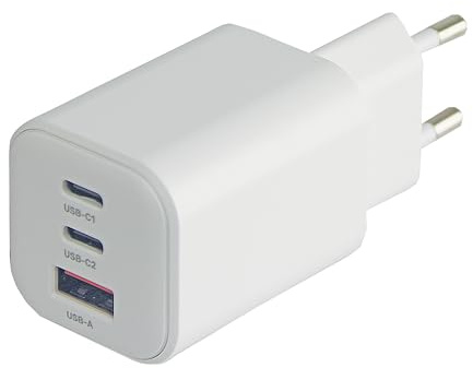 QUATPOWER USB-Ladegerät P816, 65 W, 3-Fach, 2 x USB-C, 1 x USB-A, weiß