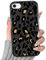 Yirlbey Transparent HandyHülle für iPhone 7/8/SE2020/SE2022 Leopard Hülle, Aesthetic Muster Schwarz Design Mädchen Geschenk Schutzhülle, Silikon TPU-Rahmen PC-Rückseite Case Cover für iPhone SE 4,7