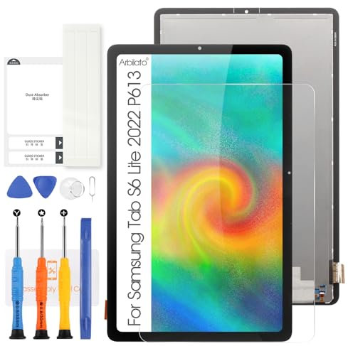Écran LCD pour Samsung Galaxy Tab S6 Lite 2022 P613, Numériseur Écran Replacement SM-P613 SM-P619 Display Panneau Assemblée Kit(Noir,10,4 Pouces)