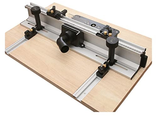 Router Table Fence System 700mm Aluminium Profile T-tracks Sliding Fence With Bit Guard, Adjustable Stop And Dust Port For Measuring