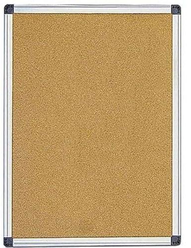 DisplayLager Kork-Pinnwand – 120 x 90 cm, Braun, Silber, Kork, Rechteckig, Aluminiumrahmen