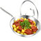 DELARLOCHEF Edelstahl Pfanne 24cm Induktions,Wokpfanne, Der ganze Topf aus dreilagigem Stahl, mit Deckel, induktions- und gasherdgeeignet, 20% energiesparend, Ofenfest bis 400°C, unbeschichtete Pfanne