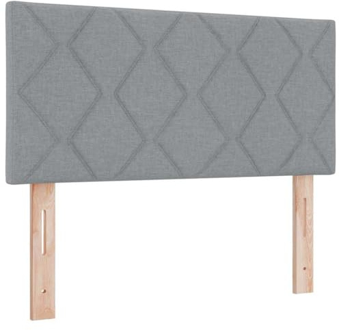 vidaXL Fabric Headboard Geometric Light grey 100 cm Fabric, Adjustable, Modern Rectangular Upholstered Headboard, Stylish Space-Saving Design for Contemporary Bedroom Furniture