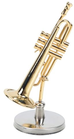 Milisten Miniatur-trompetenmodell Aus Kupfer Kleines Musikinstrument-modell Metall-trompetenornament Fotorequisit Für Miniatur-landschaften Tischdekoration Für Musikliebhaber