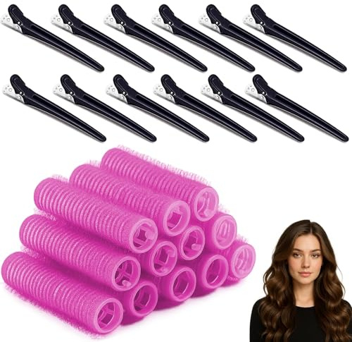 Hair Rollers, Self Grip Small Hair Curlers, Salon Hairdressing Curlers Roller with Clips Tools for Women (Random Color), 15mm-12pack, 1.0 count, Pack of 20