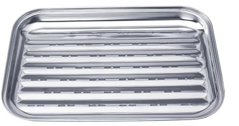 Qsvbeeqj Teglia Rettangolare Con Fori Di Scarico 0 4 Mm Costruzione In Acciaio Inox Per Cottura E La Portabilità Rettangolare Teglia Forata