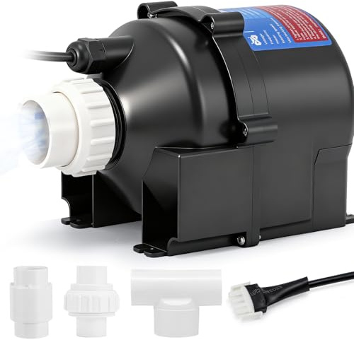 Mxmoonant Soffiatore d'aria per SPA, 1,5 HP 220 V, motore soffiatore per SPA con tubazione da 3,8 cm (1,5), con spina AMP per spa, vasche idromassaggio