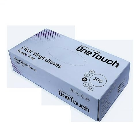 A406 1000 Disposable Clear Vinyl Gloves Powder Free Latex Free Non-Sterile Gloves Strong Multipurpose Medical, Cleaning, Food Handling, Beauty, Hairdressing, Tattoo, Household, Catering (Large)