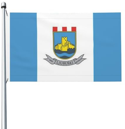 Yard Flaggen Zastava Ljubuski Außenbanner Uv-Beständig Hanging Flag Lebendige Farbe Feiertage Flags Für Carnaval Haus Parade 90X150 CM