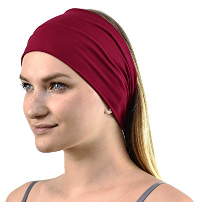 Jasmine Silk Unisex Bamboo Headband Hair Band (Red)