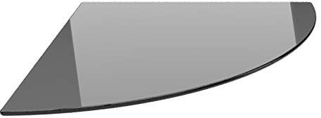 Viertelkreis 110x110cm schwarz - Funkenschutzplatte Kaminbodenplatte Glasplatte f. Kaminofen Ofenunterlage (Viertelkreis 110x110cm ohne Dichtung)