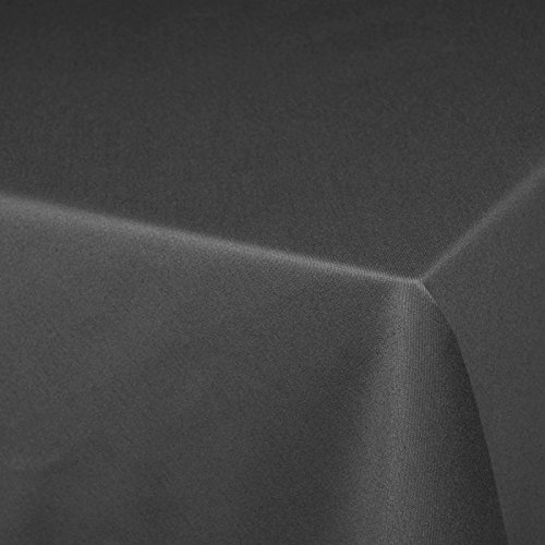 Vera - Vollzwirn Damast Stoff mit Indanthren®-Färbung - per Meter anthrazit | Überbreite 310cm - ideal für Tischdecken, Bettwäsche und Vorhänge!