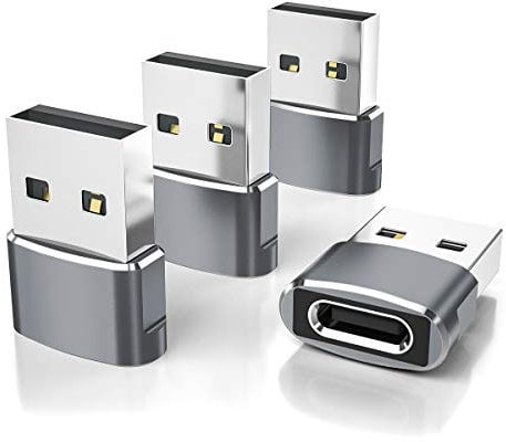 Elebase Adaptateur USB C vers A 4 Pack, Chargeur pour iPhone 15 14 13 12 Pro Max, iPad 10 Air 4 5 Mini 6 7, AirPods, Samsung Galaxy S25 S24 A55 A54