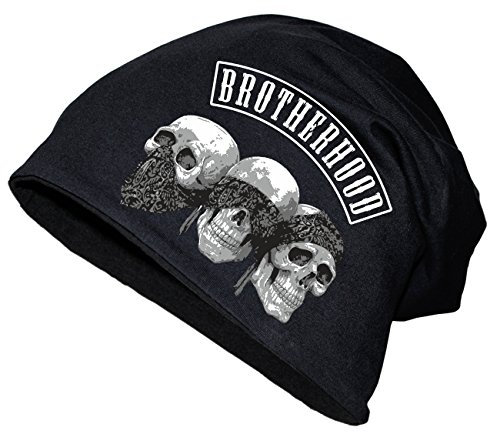 Spaß Kostet Long Beanie Mütze Totenköpfe Skulls in Crime Größe XS - XXL