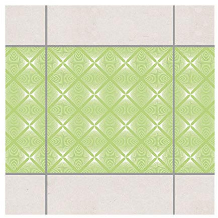 Fliesen Bordüre Zartes Vintage Karo Spring Green 15x15 cm Grün, 4teilig