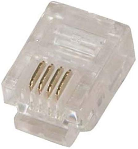 Corpco 100PACK Telephone Plug 6P4C RJ11 Modular Plug Crimp On Connector