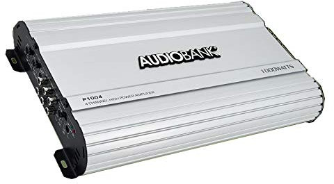 Audiobank 4 Channels 1000 WATTS Bridgedable Car Audio Stereo Amplifier P1004 Heavy-Duty Aluminum Alloy Heatsink | Class A-B Operation Remote On/Off Circuit