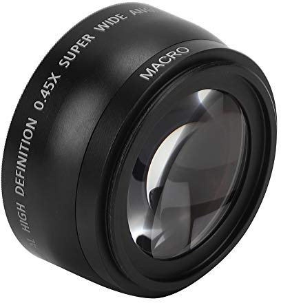 VBESTLIFE 55MM 0,45X Weitwinkel-Makroobjektiv, 55MM Universal-Weitwinkelobjektiv, Passend für Alle Kameraobjektive mit 55 Mm Durchmesser Camera