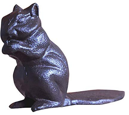 JTRHD Türstopper Gusseisen-Eichhörnchen-Türstopp Schwerer rustikaler Netter Keilstopper Home-Dekoration für Homeoffice (Farbe : Braun, Size : One Size)