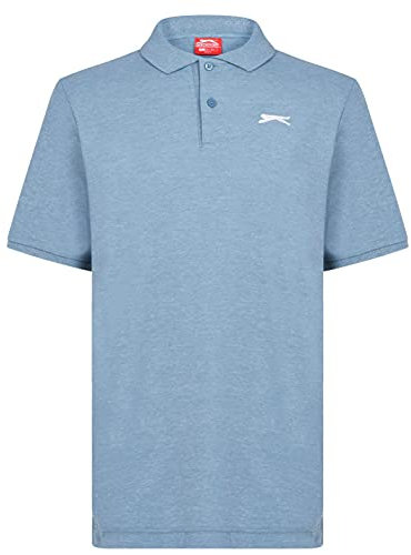 Slazenger Mens Plain Polo Shirt Denim Marl XL