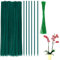 Savita 60 Piezas Tutores para Plantas Palos para Tomateras, Soporte para Plantas Estacas de Madera con 60 Piezas Lazo para Plantas Palitos de Bambú Verde, 38 cm