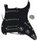 FLEOR Alnico V Geladen Vorverdrahtet Pickguard Satz SSH Alnico Dual Rail Humbucker für ST E-Gitarre Ersatz Schwarz 3-lagig