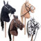 HKM Hobby Horse Bobby – Steckenpferd schwarz, abnehmbare Trense & Lange Mähne, 40 cm Holzstiel – für Hobby Horsing Dressur & Parcours