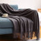 Hayisugal Wohndecke Weich Strick Decke Sofa Deck Quaste Boho Decke Kuscheldecke Sofadecke überwurf Decke für Couch Bett Sofa Stuhl, Grau, 150 x 230cm