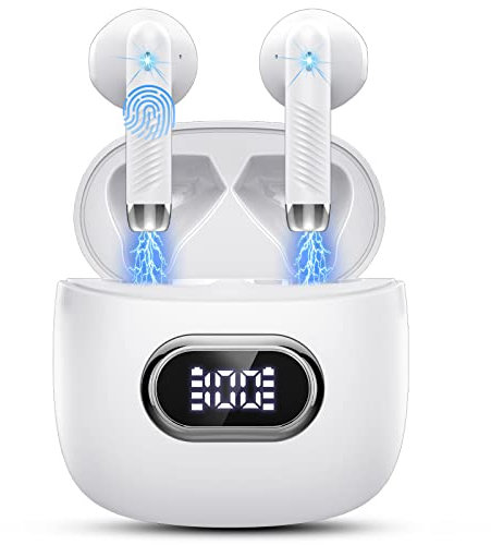 Bluetooth Kopfhörer In Ear Kopfhörer Kabellos Bluetooth 5.3 mit 4 ENC Mic, 2023 Neue Kabellose Kopfhörer 42H Deep Bass Wireless Kopfhörer Noise Cancelling Earbuds, IP7 Wasserdicht Ohrhörer LED Anzeige