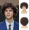 Siudus Herren Braun Kurz Lockig Perücke Afro Kinky Lockige 70er Jahre 80er Jahre Haar Perücke Synthetische Faser Haar Perücke für Cosplay Täglichen Gebrauch