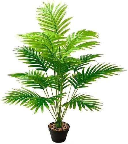YJWZ Artificial Plants Indoor Tall,82cm Tall Large Areca Faux Palm Tree In Pot Artificial Plant Tropical Hawaii Green Fake Plant For Bedroom Office Garden Wedding Party Deco