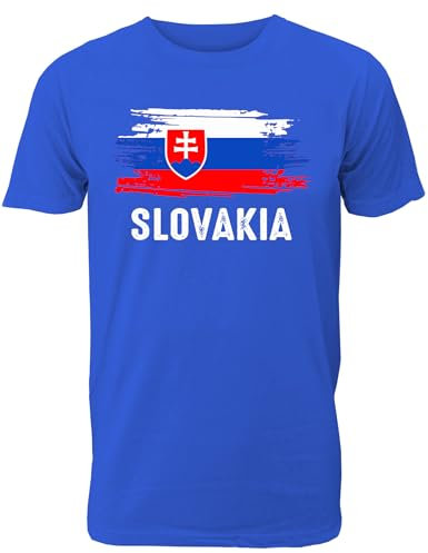 Herren T-Shirt mit Slowakei Länder Fahne/Flagge für Fans & Supporter und Fußball EM WM - auch als Geschenk für Fußball Trikot Fans