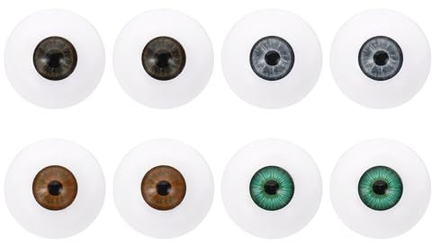 PATIKIL 30mm Safety Eyes,1 Set Realistic Acrylic Eyes Plastic Half Eyeballs for Masks Halloween Props Art Craft, Red Brown, Green, Dark Blue Gray, Blue Green