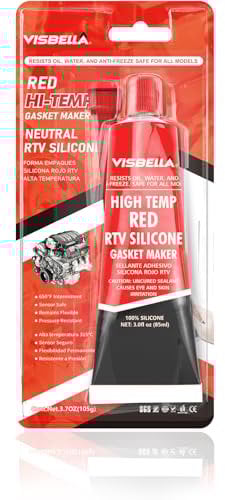 Visbella Neutral RTV Elektrische Dichtung, Öl & Wasser, Frostschutzmittel, flexibel, Silikondichtung, für die Reparatur von Motoren bei hohen Temperaturen (Rot)