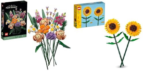 LEGO Botanicals The Modern Farmhouse Bundle: Flower Bouquet & Sunflowers for Rustic Décor 10280 + 40524