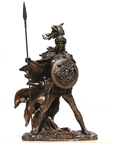 Griechische Göttin Athena Minerva Warrior Figur Statue Bronze Finish Skulptur 25,9 cm
