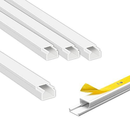 ARLI Kabelkanal 30x20 mm Weiß – 4m selbstklebend & schraubbar Installationskanal IP40 PVC mit Bodenlochung Universal Kabel Kanal