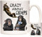 Chimpanzee Mug, Crazy About Chimps, Ceramic Gift Mug. Chimp Gift. Cheeky Monkey Gift