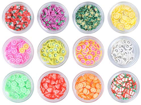 Lurrose 12 Arten Box Obst Scheibe Obst Schleim Nail art Machen Versorgung Obst Serie DIY Nagel Dekoration