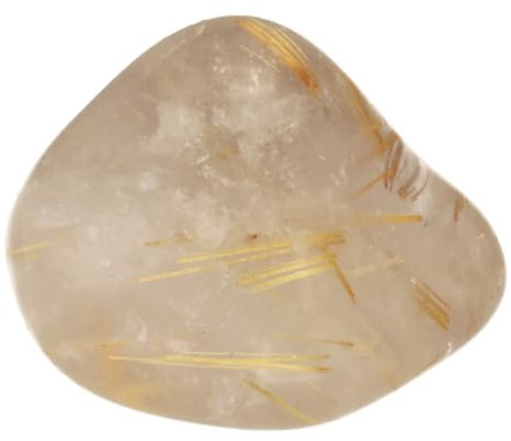 Lebensquelle Plus außergewöhnliche Trommelsteine | Edelstein-Trommelstein + Edelsteinkarte | Größe M: 2-3 cm | Handschmeichler Heilstein Taschenstein (Rutilquarz)