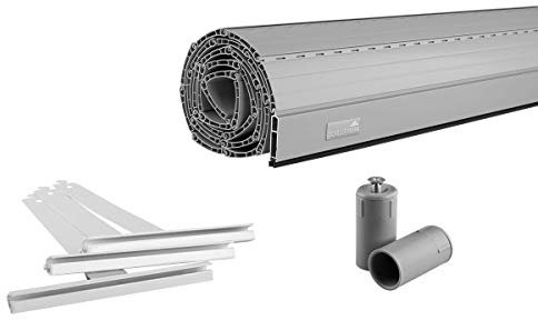 Schellenberg Rolladen Maßanfertigung, PVC Rolladenpanzer, Auswählbar: Breite 50-160 cm, Höhe 100-230 cm, System Mini, Farben Weiß, Grau