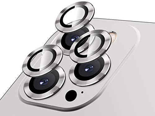 LucBuy Protezione per Obiettivo Della Fotocamera per iPhone 12/11/Pro/Max/Mini, Pellicola per Schermo con Lente Circolare in vetro Temperato HD in Lega di Alluminio,Anti-graffio Facile Installazione