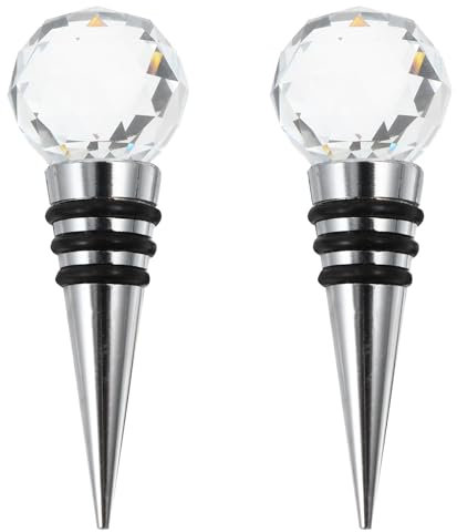 2pcs Crystal Wine Stoppers Beverage Bottle Stoppers Saver Sealer Wine Accessories for Wine Bar Holiday Wedding Party